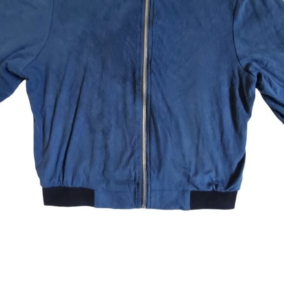 Fab'rik blue & black zip up long sleeve jacket sz S - Picture 5 of 12